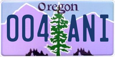 OR license plate 004ANI