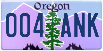 OR license plate 004ANK