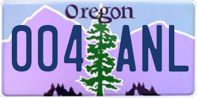 OR license plate 004ANL