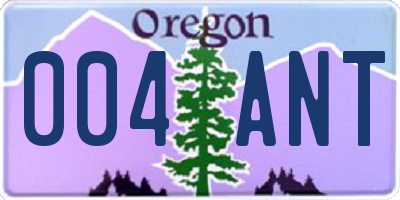 OR license plate 004ANT