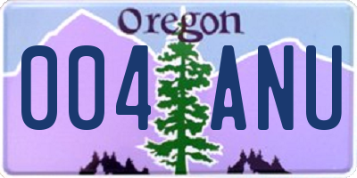 OR license plate 004ANU