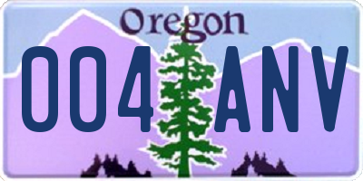 OR license plate 004ANV