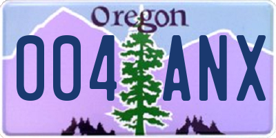 OR license plate 004ANX