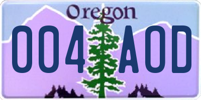 OR license plate 004AOD