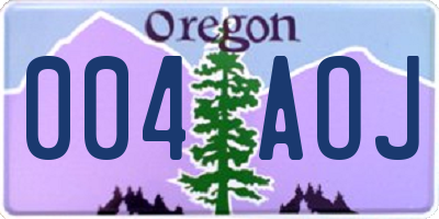 OR license plate 004AOJ