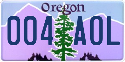 OR license plate 004AOL