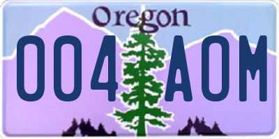 OR license plate 004AOM