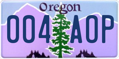 OR license plate 004AOP