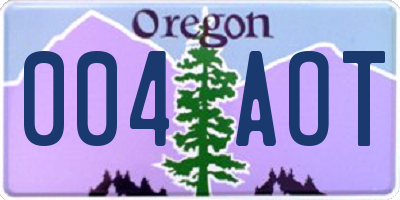 OR license plate 004AOT