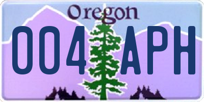 OR license plate 004APH