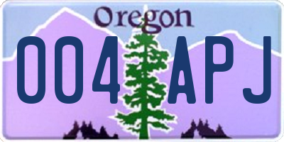 OR license plate 004APJ