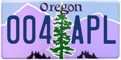 OR license plate 004APL