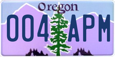 OR license plate 004APM