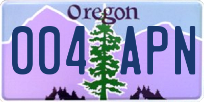 OR license plate 004APN