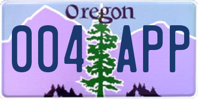OR license plate 004APP