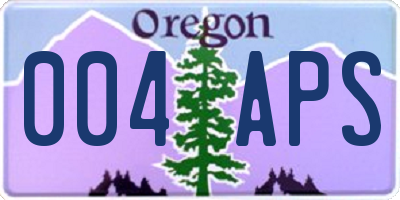 OR license plate 004APS