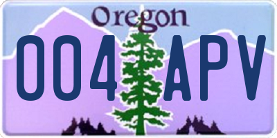 OR license plate 004APV