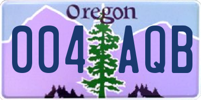 OR license plate 004AQB