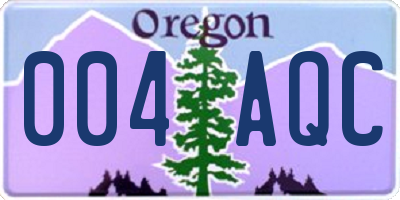 OR license plate 004AQC