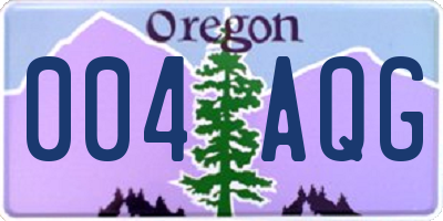 OR license plate 004AQG