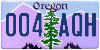 OR license plate 004AQH