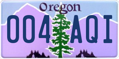 OR license plate 004AQI