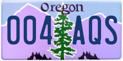OR license plate 004AQS