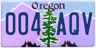 OR license plate 004AQV