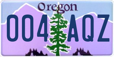 OR license plate 004AQZ