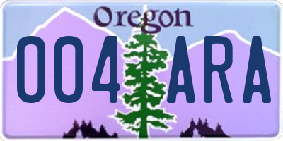 OR license plate 004ARA