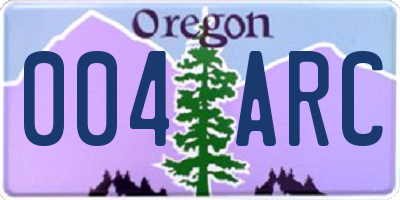 OR license plate 004ARC