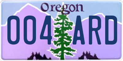OR license plate 004ARD