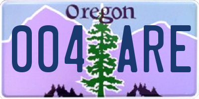 OR license plate 004ARE
