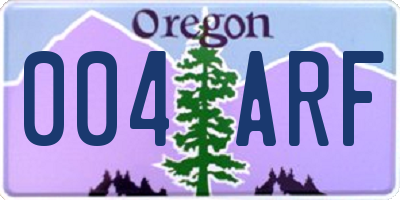 OR license plate 004ARF
