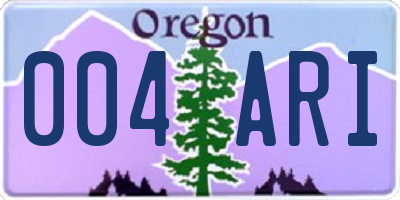 OR license plate 004ARI
