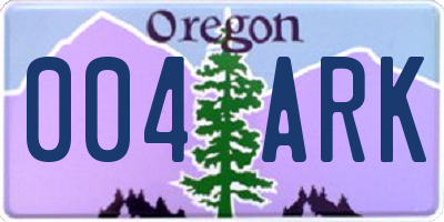 OR license plate 004ARK