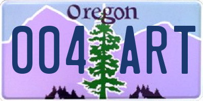 OR license plate 004ART