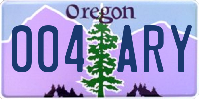 OR license plate 004ARY