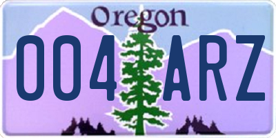OR license plate 004ARZ