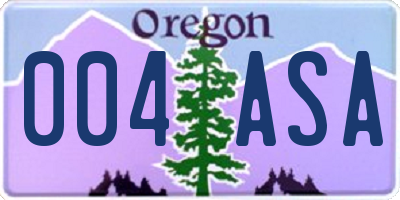 OR license plate 004ASA