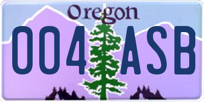 OR license plate 004ASB