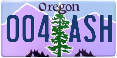 OR license plate 004ASH