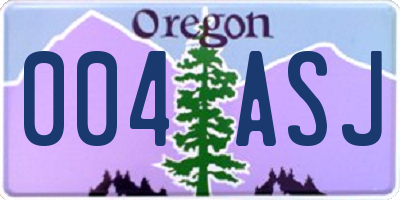 OR license plate 004ASJ