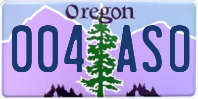OR license plate 004ASO