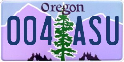 OR license plate 004ASU