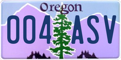 OR license plate 004ASV