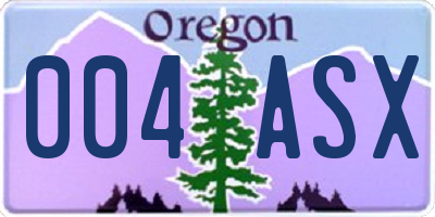 OR license plate 004ASX