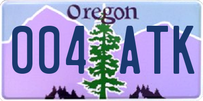 OR license plate 004ATK