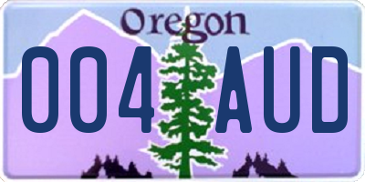 OR license plate 004AUD