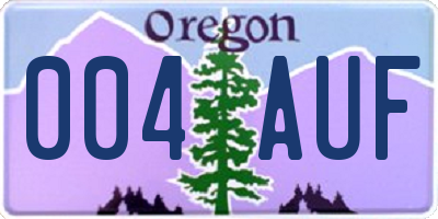 OR license plate 004AUF